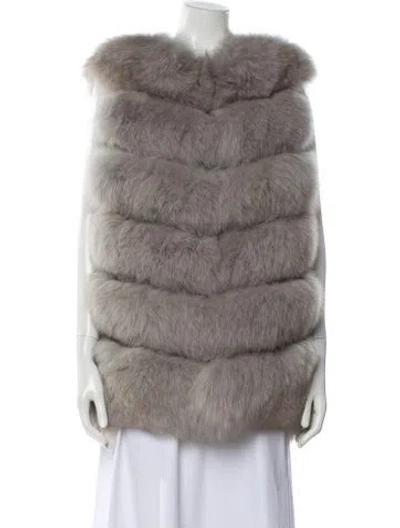 Pre-owned Vintage - Unbranded Daymisfurry Fox Fur Vest In Gray