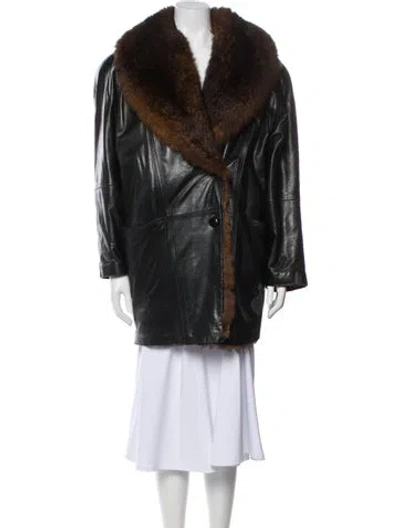 Pre-owned Vintage - Unbranded Faux Fur Coat In Black