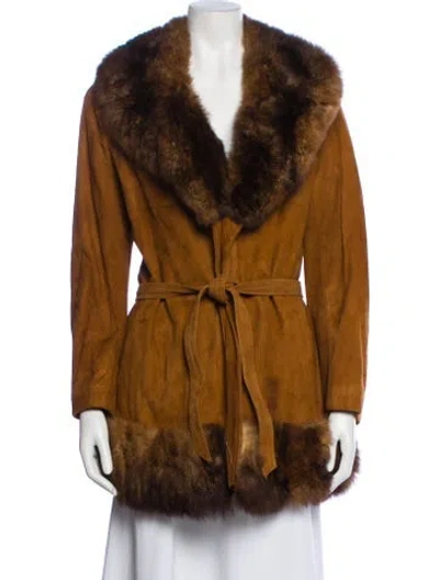 Pre-owned Vintage - Unbranded Faux Fur Coat In Brown