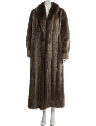 Pre-owned Vintage - Unbranded Faux Fur Coat In Brown
