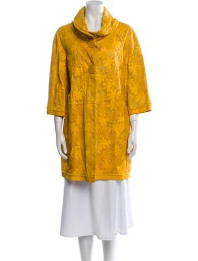 Pre-owned Vintage - Unbranded Faux Fur Coat In Yellow