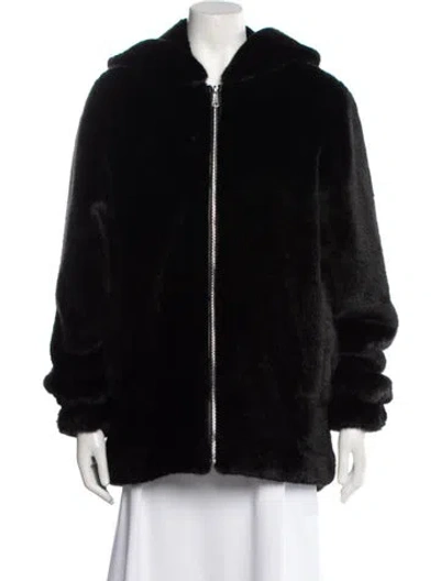 Pre-owned Vintage - Unbranded Faux Fur Faux Fur Jacket In Black