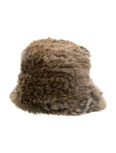 Pre-owned Vintage - Unbranded Faux Fur Hat In Brown