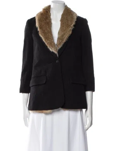 Pre-owned Vintage - Unbranded Faux Fur Jacket In Black