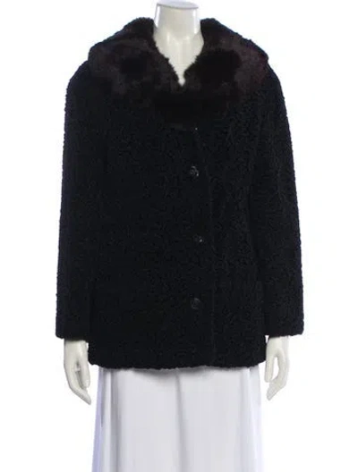 Pre-owned Vintage - Unbranded Faux Fur Jacket In Black