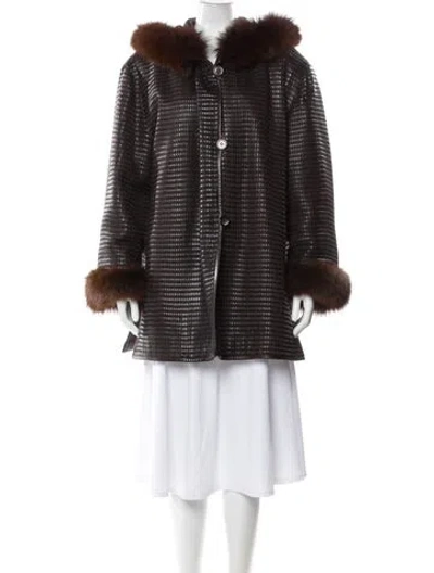 Pre-owned Vintage - Unbranded Faux Fur Jacket In Brown