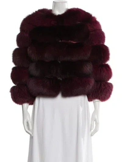 Pre-owned Vintage - Unbranded Faux Fur Jacket In Burgundy