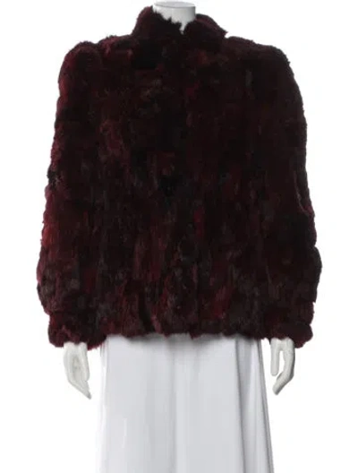 Pre-owned Vintage - Unbranded Faux Fur Jacket In Burgundy