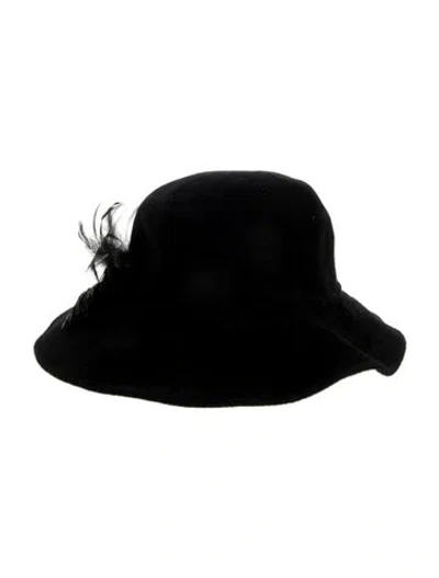 Pre-owned Vintage - Unbranded Felt Wide-brim Hat In Black