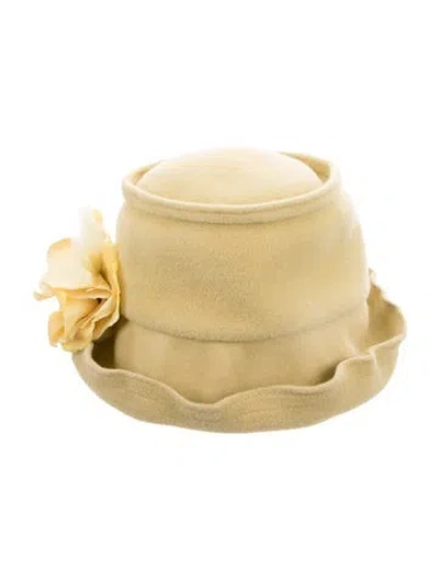 Pre-owned Vintage - Unbranded Floral Accent Hat In Yellow