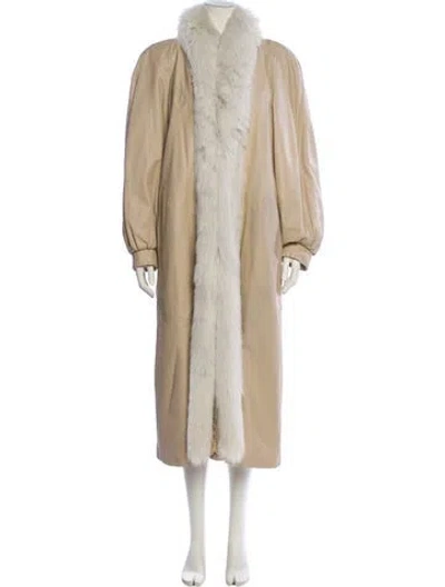 Pre-owned Vintage - Unbranded Fox Faux Fur Coat In Neutral