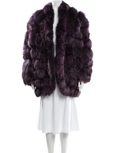 Pre-owned Vintage - Unbranded Fox Faux Fur Coat In Purple