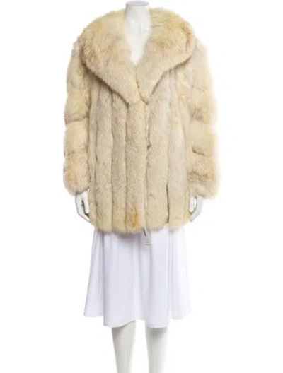 Pre-owned Vintage - Unbranded Fox Fur Coat In Neutral