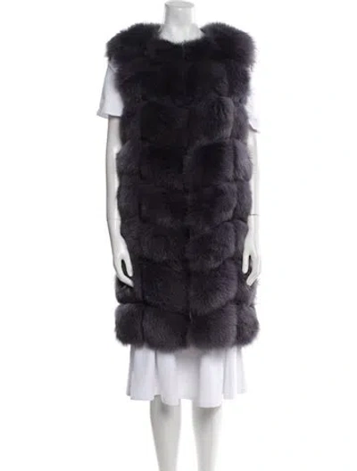 Pre-owned Vintage - Unbranded Fox Fur Coat In Purple