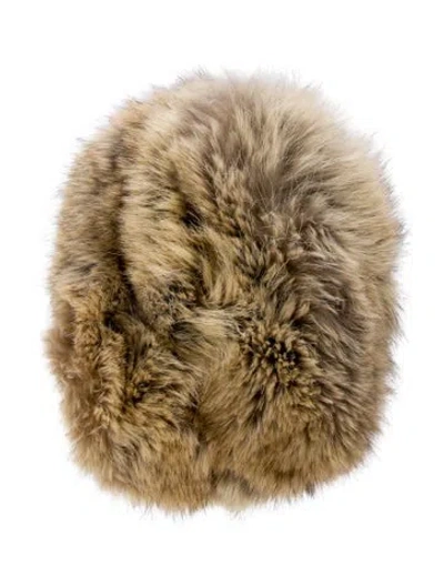 Pre-owned Vintage - Unbranded Fox Fur Hat In Brown