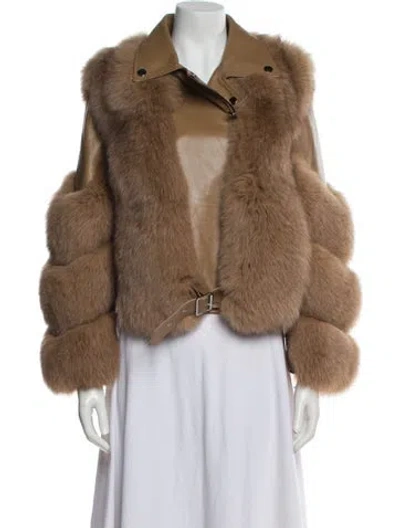 Pre-owned Vintage - Unbranded Fox Fur Jacket In Brown