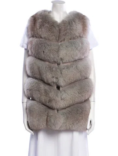 Pre-owned Vintage - Unbranded Fox Fur Jacket In Gray