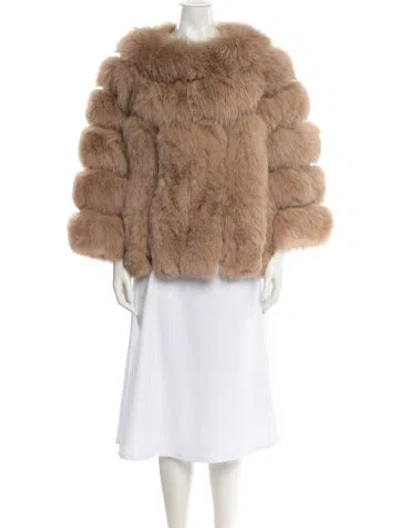 Pre-owned Vintage - Unbranded Fox Fur Jacket In Neutral