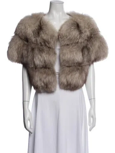 Pre-owned Vintage - Unbranded Fox Fur Jacket In Neutral