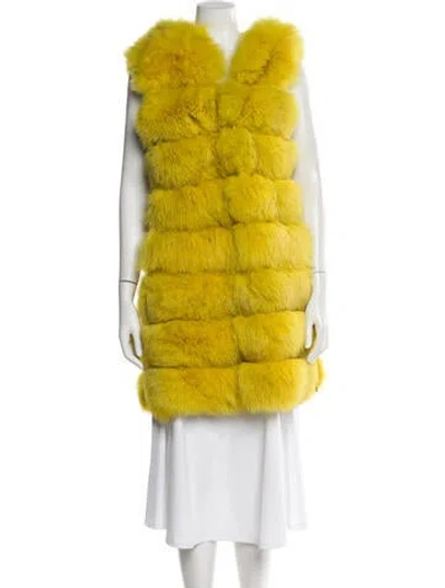 Pre-owned Vintage - Unbranded Fox Fur Vest In Yellow