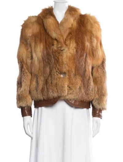 Pre-owned Vintage - Unbranded Fox Tweed Pattern Fur Jacket In Neutral