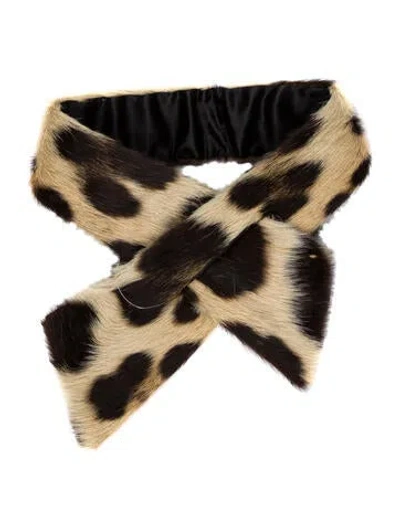 Pre-owned Vintage - Unbranded Fur Animal Print Scarf In Multi