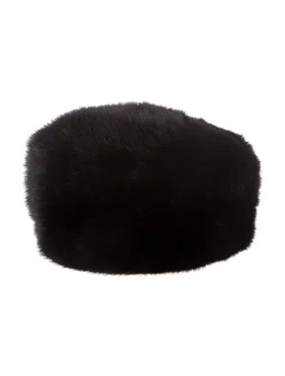 Pre-owned Vintage - Unbranded Fur Beret Hat In Black