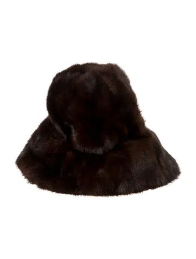Pre-owned Vintage - Unbranded Fur Bucket Hat In Brown
