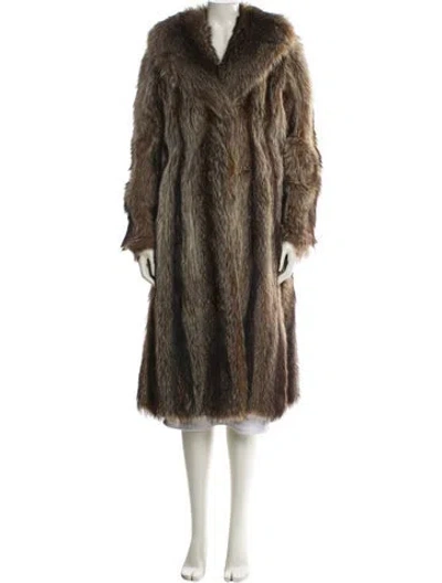 Pre-owned Vintage - Unbranded Fur Faux Fur Coat In Brown