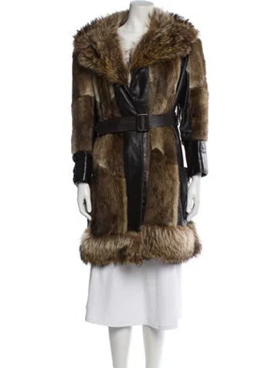 Pre-owned Vintage - Unbranded Fur Faux Fur Coat In Brown