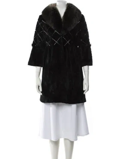 Pre-owned Vintage - Unbranded Fur Fur Coat In Black