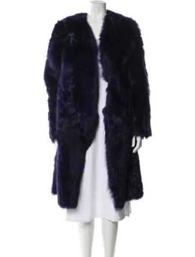 Pre-owned Vintage - Unbranded Fur Fur Coat In Blue
