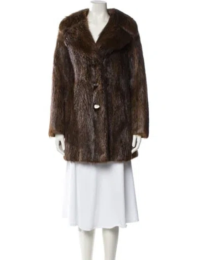 Pre-owned Vintage - Unbranded Fur Fur Coat In Brown