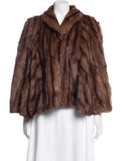 Pre-owned Vintage - Unbranded Fur Fur Coat In Brown