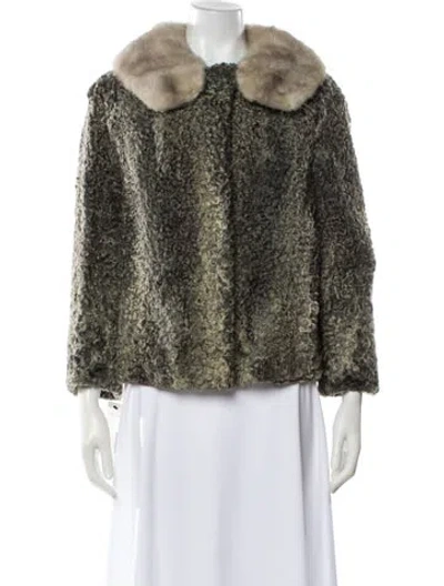 Pre-owned Vintage - Unbranded Fur Fur Jacket In Gray