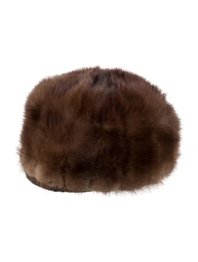 Pre-owned Vintage - Unbranded Fur Hat In Brown