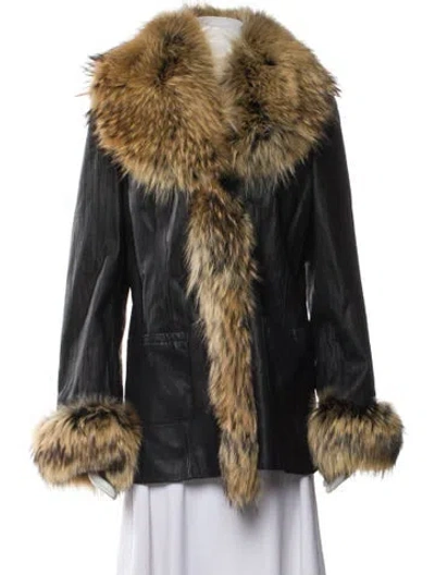 Pre-owned Vintage - Unbranded Fur Jacket In Black