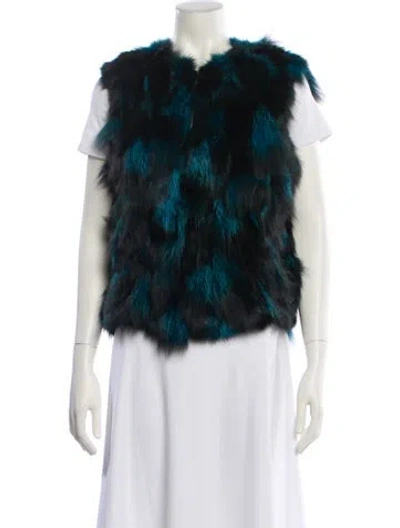Pre-owned Vintage - Unbranded Fur Jacket In Blue