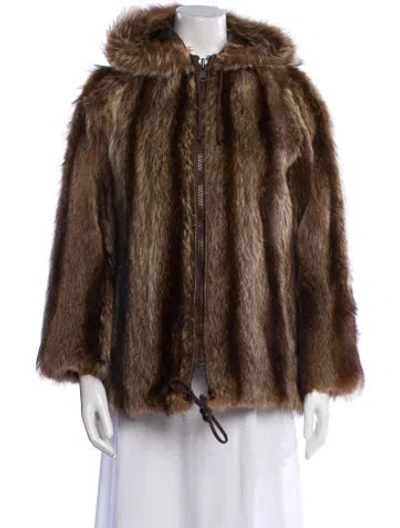 Pre-owned Vintage - Unbranded Fur Jacket In Brown