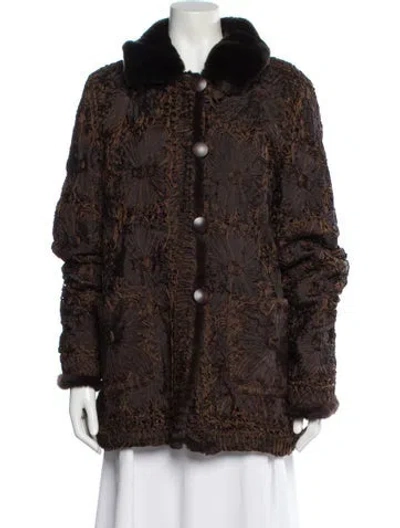 Pre-owned Vintage - Unbranded Fur Printed Faux Fur Jacket In Brown