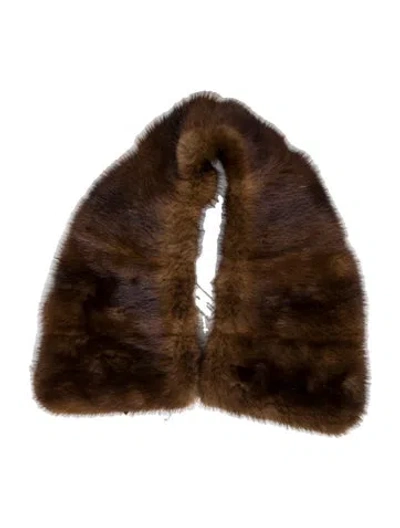 Pre-owned Vintage - Unbranded Fur Scarf In Brown