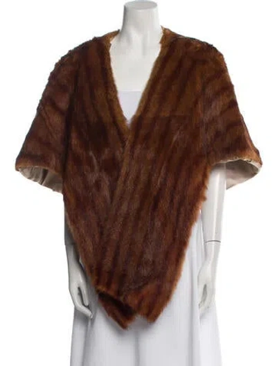 Pre-owned Vintage - Unbranded Fur Shawl In Brown