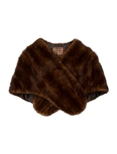 Pre-owned Vintage - Unbranded Fur Shawl In Brown