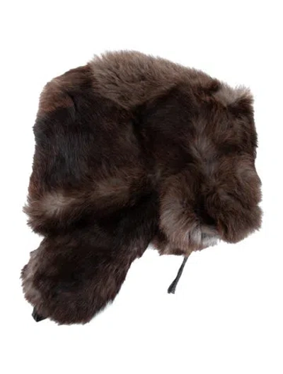 Pre-owned Vintage - Unbranded Fur Trapper Hat In Brown
