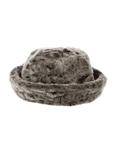 Pre-owned Vintage - Unbranded Fur Winter Hat In Gray