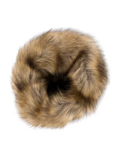 Pre-owned Vintage - Unbranded Fur Winter Headband In Brown
