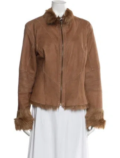 Pre-owned Vintage - Unbranded Goat Leather Jacket In Brown