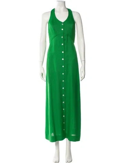 Pre-owned Vintage - Unbranded Halterneck Long Dress In Green