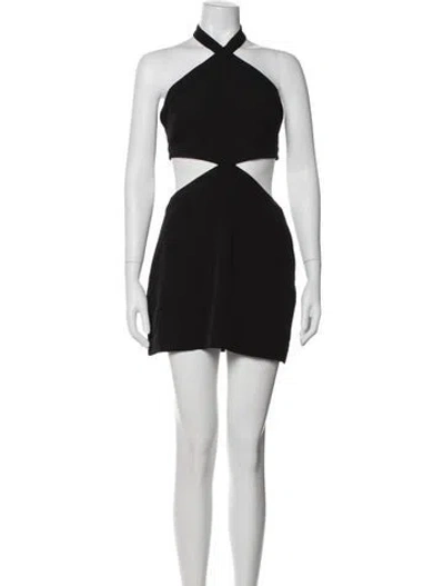 Pre-owned Vintage - Unbranded Halterneck Mini Dress In Black