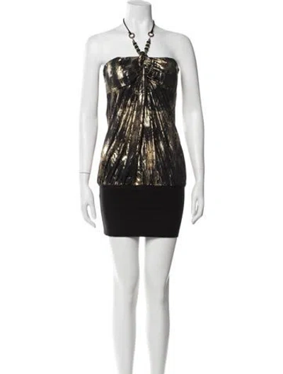 Pre-owned Vintage - Unbranded Halterneck Mini Dress In Multi
